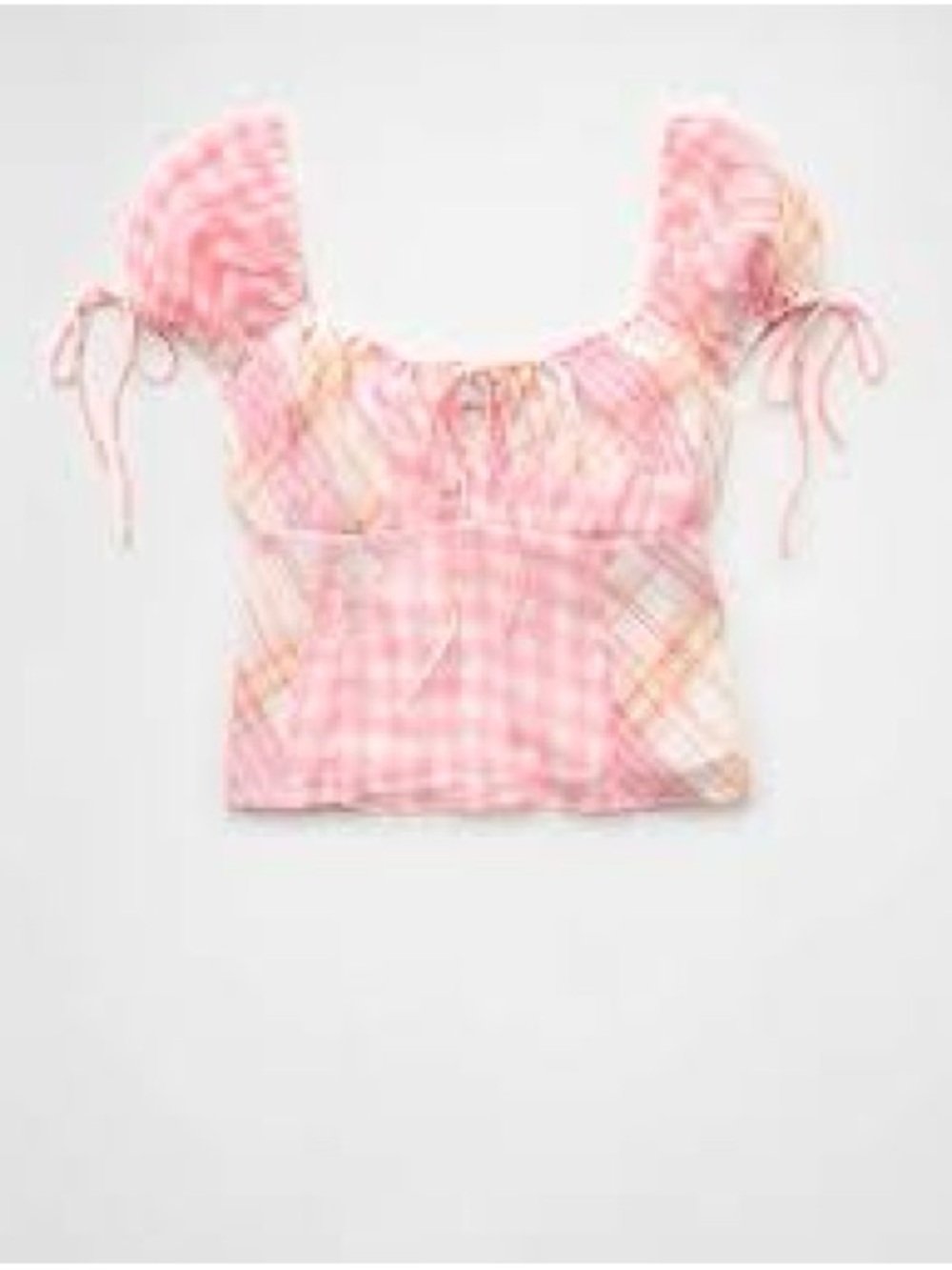 American Eagle Outfitters Pink Plaid Top